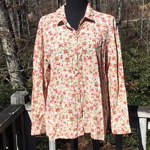 J Jill floral button down blouse